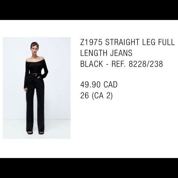 ZARA black jeans NWT - Picture 3 of 3